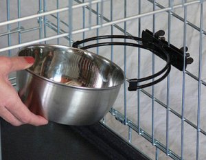 Миска MidWest для собак, для клеток и вольеров 600 мл нержавеющая сталь