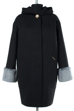 02-1947 Пальто женское утепленное Кашемир черный