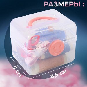 Швейный набор, 31 предмет, в пластиковом контейнере, 7 x 8,5 см, цвет МИКС