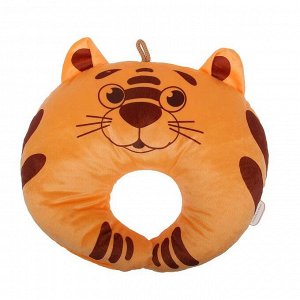 Подушка дорожная детская «Тигрёнок» для шеи, цвет оранжевый
