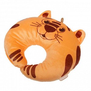 Подушка дорожная детская «Тигрёнок» для шеи, цвет оранжевый
