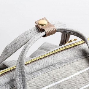 Сумка рюкзак для мамы и малыша с термокарманом, термосумка - портфель, серая