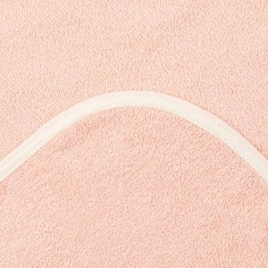Набор для купания (полотенце-уголок, рукавица) с вышивкой "Мишка", размер 100х110 см, цвет персиковый (арт. К24/1)