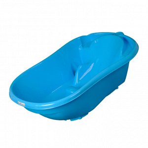 Ванна детская для купания со встроенной горкой,цвет голубой