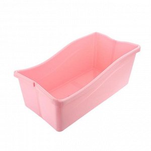 Ванночка детская складная, со сливом, цвет розовый
