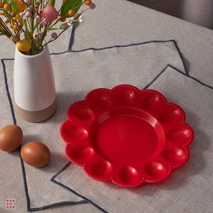 Блюдо пасхальное для яиц и кулича, пластик, d23см, 3 цвета
