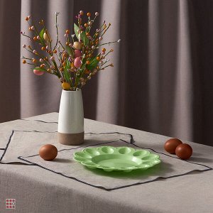 Блюдо пасхальное для яиц и кулича, пластик, d23см, 3 цвета
