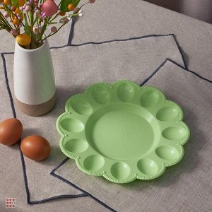 Блюдо пасхальное для яиц и кулича, пластик, d23см, 3 цвета