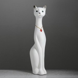 Копилка "Кошка Мурка", покрытие флок, белая, 46 см