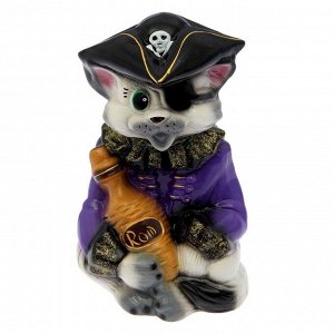 Копилка "Кот пират", покрытие лак, разноцветная, 24 см, микс