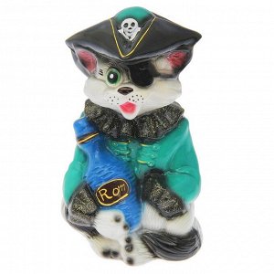 Копилка "Кот пират", покрытие лак, разноцветная, 24 см, микс