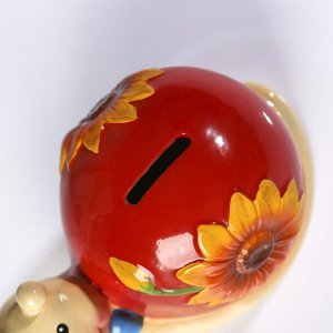 Копилка керамика "Улитка с цветком на раковине" 13,5х8,8х8 см МИКС