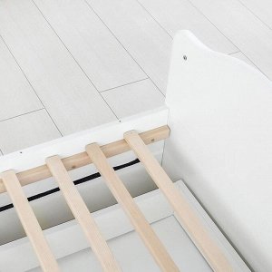 Детская кровать-трансформер «Наследник» с поперечным маятником, цвет белый