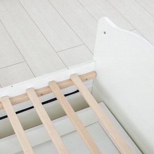 Детская кровать-трансформер «Слоник» с поперечным маятником, цвет белый