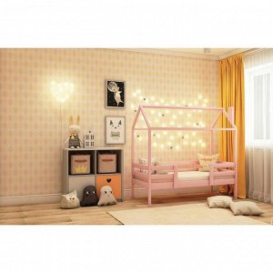 Кровать домик №22Р, 80х160 см, цвет розовый