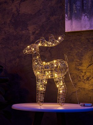 Фигура световая «Олененок», 49x27х9 см, 30 LED, батарейки ААх3 (не в компл.), свечение тёплое белое