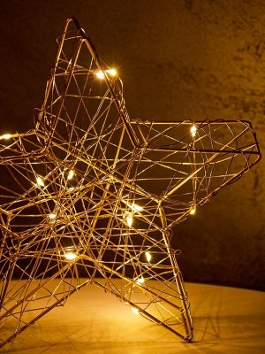 Фигура световая «Звезда», 20x20х4 см, 15 LED, батарейки ААх2 (не в компл.), свечение тёплое белое
