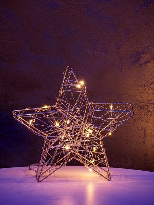 Фигура световая «Звезда», 20x20х4 см, 15 LED, батарейки ААх2 (не в компл.), свечение тёплое белое