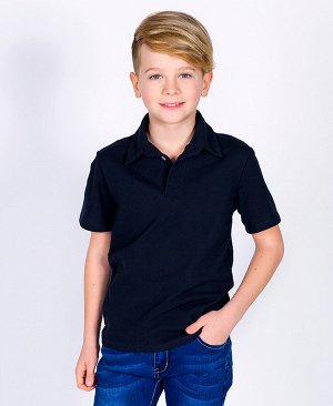 Синяя школьная рубашка-поло для мальчика 72744-МШ19
