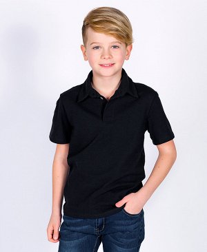 Черная рубашка-поло для мальчика 72745-МШ19