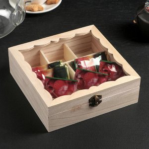 Ящик для хранения чайных пакетиков «Бергинни», 20x20x6,5 см, 8 ячеек