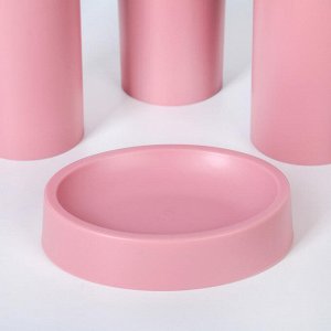 Набор для ванной, 6 предметов "Сильва", цвет розовый