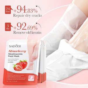 Sadoer Strawberry Nicotinamide Foot Mask Маска-пилинг для ног клубника