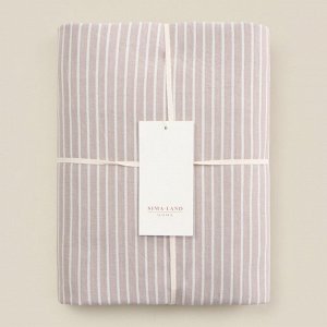 Простыня на резинке SL Home Cotton 140*200+30 см, цв.бежевый/белый, 100% жатый хлопок