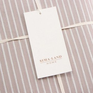 Простыня на резинке SL Home Cotton 140*200+30 см, цв.бежевый/белый, 100% жатый хлопок