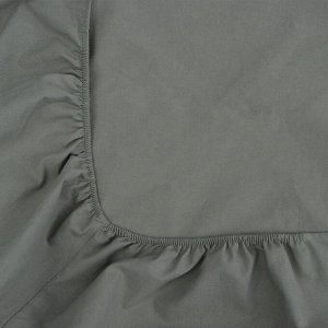 Простыня на резинке SL Home Cotton 200*200+30 см, цв.темно-зеленый, 100% жатый хлопок