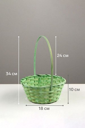 Набор корзин плетёных, 3 шт., 21x21x10 см, 18x18x10 см, 16x16x10 см, бамбук, зелёный