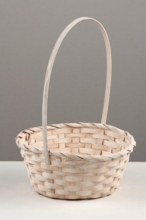 Набор корзин плетёных, 3 шт., 21x21x10 см, 18x18x10 см, 16x16x10 см, бамбук, белая