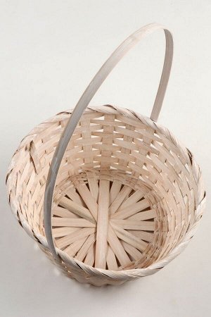 Набор корзин плетёных, 3 шт., 21x21x10 см, 18x18x10 см, 16x16x10 см, бамбук, белая
