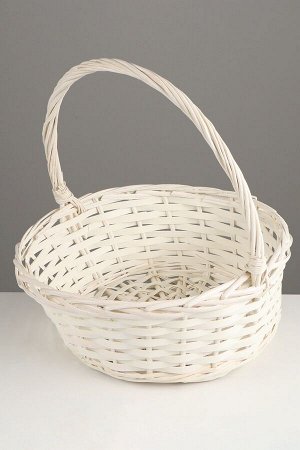 Набор корзин плетёных, 3 шт., 36x36x14 см, 30x30x13 см, 25x25x11 см, ива, белая