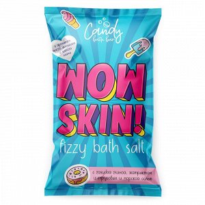 Соль шипучая для ванн с шиммером Candy bath bar "Wow Skin" 100 г