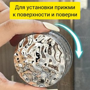 Полка прямая для ванной  без сверления темно серая прозрачная