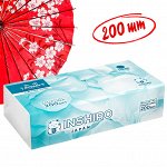 Салфетки бумажные INSHIRO EcoNeko 2-х. сл. белые 200шт/бирюзовая мягкая упаковка