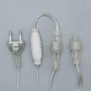 Гирлянда «Бахрома» 3 ? 0.9 м, IP44, УМС, прозрачная нить, 232 LED, свечение жёлтое, 220 В