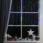 Гирлянда &quot;Занавес&quot; 1.5 х 1 м , IP20, прозрачная нить, 180 LED, свечение мульти, 8 режимов, 220 В
