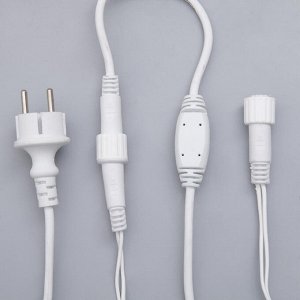 Гирлянда «Бахрома» 3 ? 0.6 м, IP44, УМС, белая нить, 160 LED, свечение синее, мерцание белым, 220 В