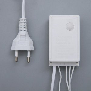 Гирлянда «Бахрома» 4 ? 0.6 м, IP44, белая нить, 180 LED, свечение жёлтое, 8 режимов, 220 В