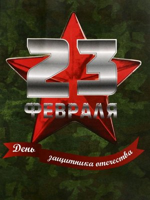 Пакет подарочный крафт "С 23 Февраля!" 12 х 6 х 16 См