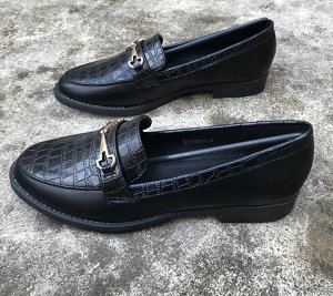 Туфли с пряжкой,чёрный