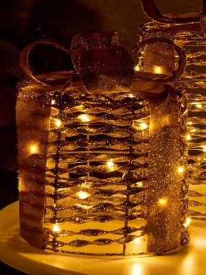 Фигура световая «Подарки цилиндр», 25x20х15 см, 90 LED, батарейки ААх8 (не в компл.), свечение тёплое белое