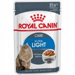 Royal Canin пауч 85гр д/кош Ultra Light Care облегчён Соус (1/12)