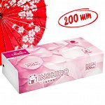 Салфетки бумажные INSHIRO EcoNeko 2-х. сл. белые 200шт/розов.мягкая упаковка