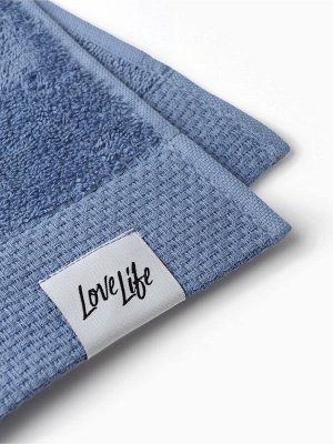 Полотенце махровое LoveLife «Монте» 50x80 см, синее, 100% хлопок, 430 г/м²