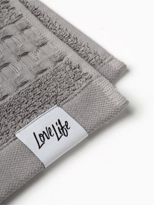 Полотенце махровое LoveLife «Регистан» 50x80 см, серое, 100% хлопок, 500 г/м²