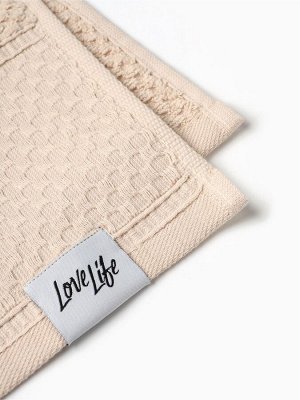 Полотенце махровое LoveLife «Ордос» 50x80 см, бежевое, 100% хлопок, 430 г/м²