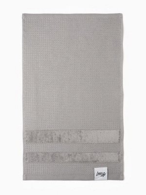 Полотенце махровое LoveLife «Макан» 50x80 см, серое, 100% хлопок, 480 г/м²